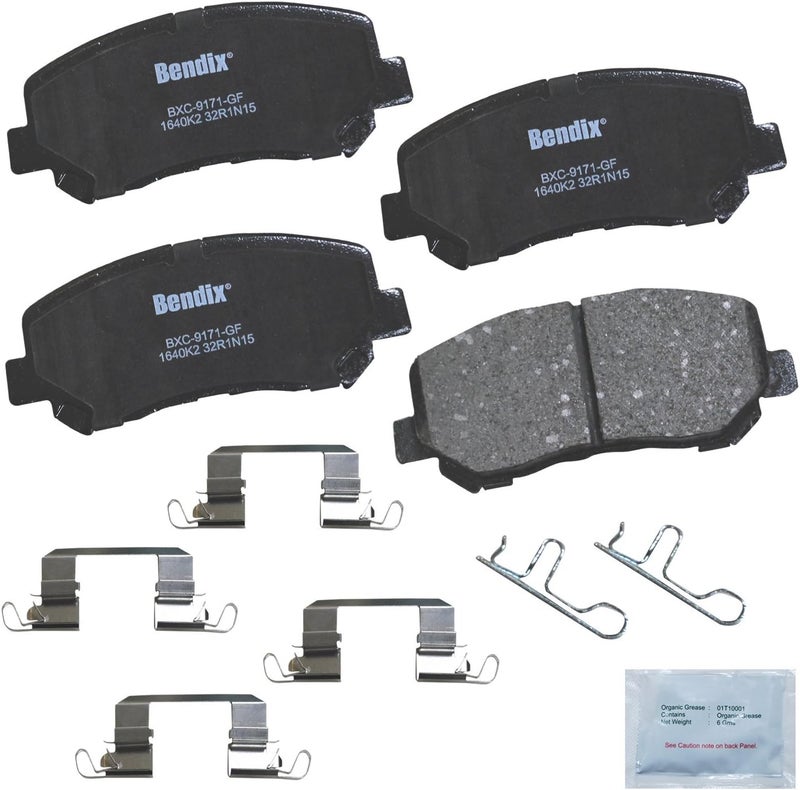Bendix Priority1 CFC1640K2 Ceramic Front Brake Pads for Chrysler 200 2017-2016, Dodge Dart 2016 - Image 1